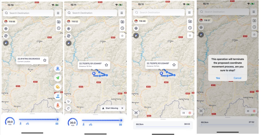 how to use  ultfone location changer ios app to start multi - spot movement