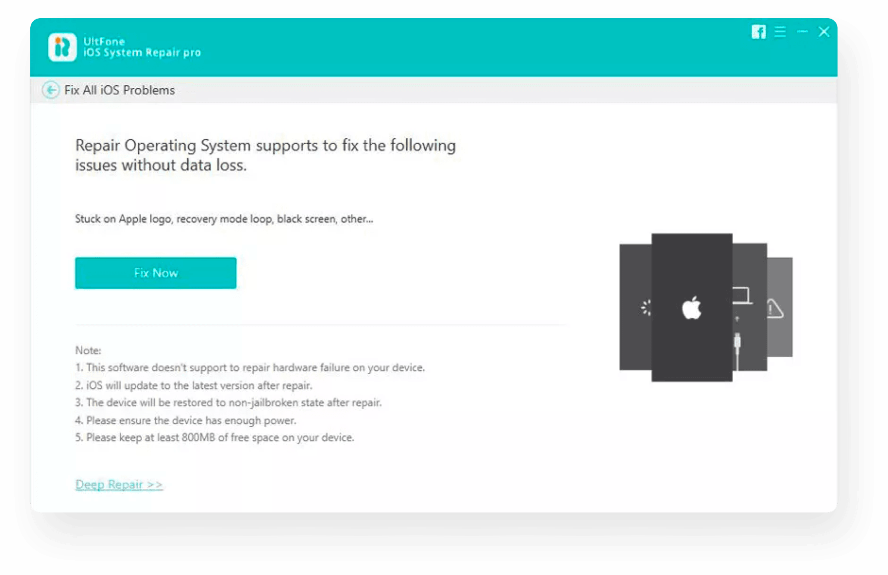 Official Ultfone Ios System Repair Win Mac Repair Ios Problems Without Data Loss