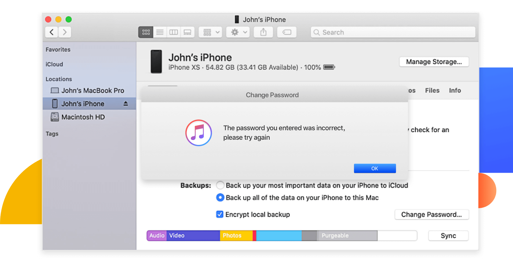 iTunes no reconocerá la contraseña correcta